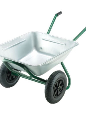 Walsall Landscaper Galvanised Wheelbarrow Twin Wheel 150L